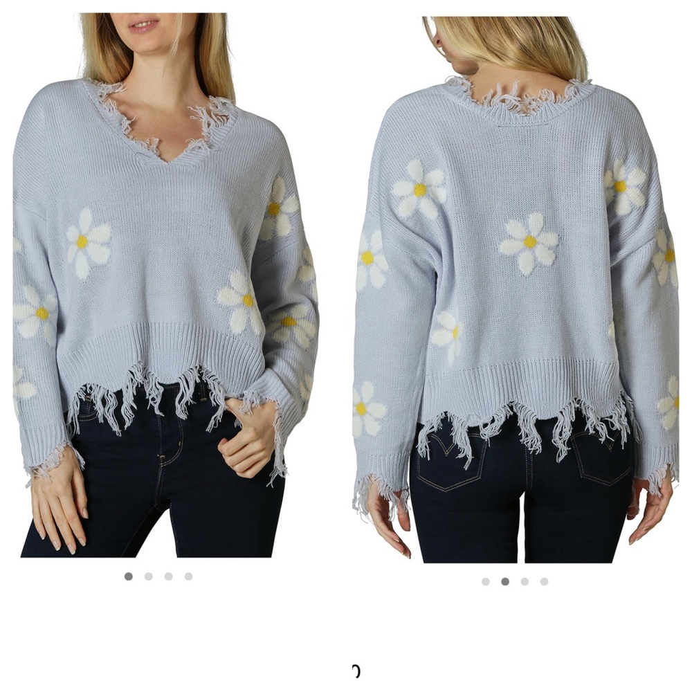 Polly & Esther Daisy Destructed Sweater